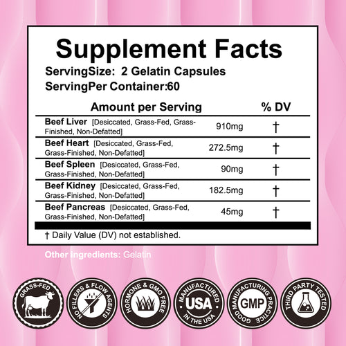 Grass-Fed Beef Organ Supplement For Women